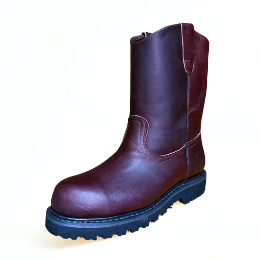 Cerro 640 Vino leather work boot angled side view