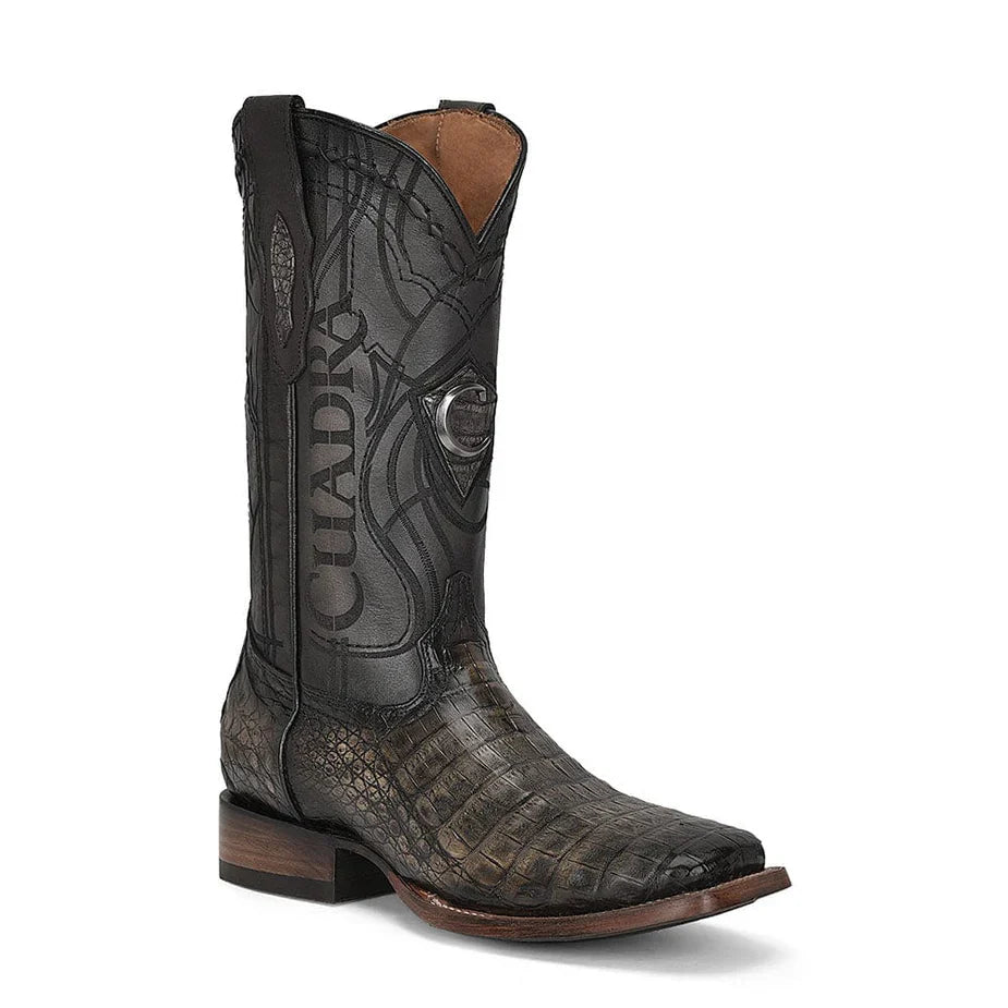 Atlantic Sand Caiman Embroidery & Laser & Woven Square Toe Boot