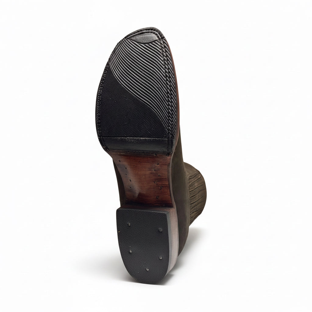 Cerro 1710 Nubuck Cafe Square Toe Botin outsole view