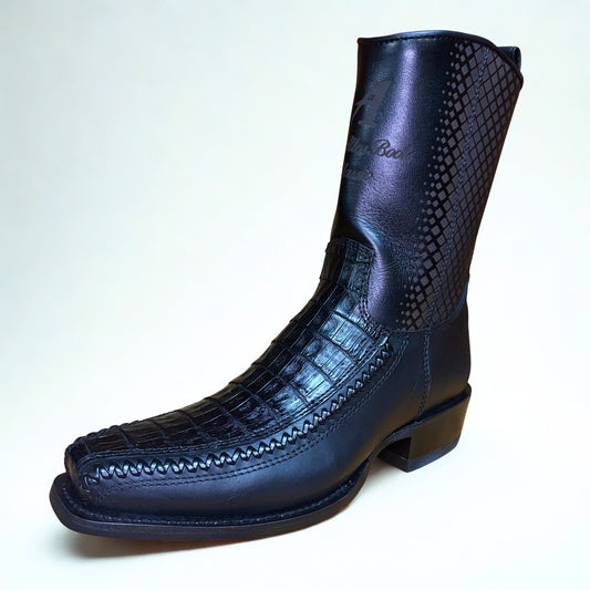 Los Altos Caiman Belly 7X Toe Low Shaft Boot front angle view
