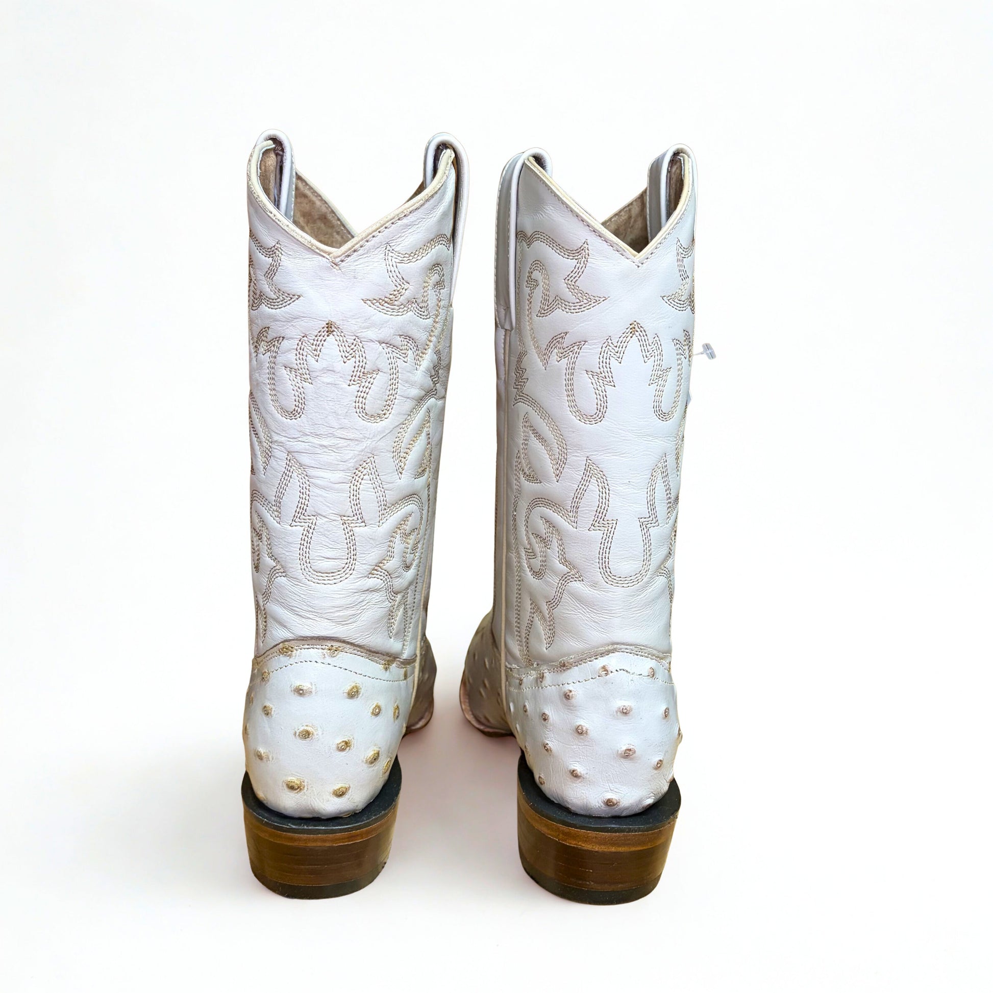 Arius Ostrich Print Texas Western Boot rear view