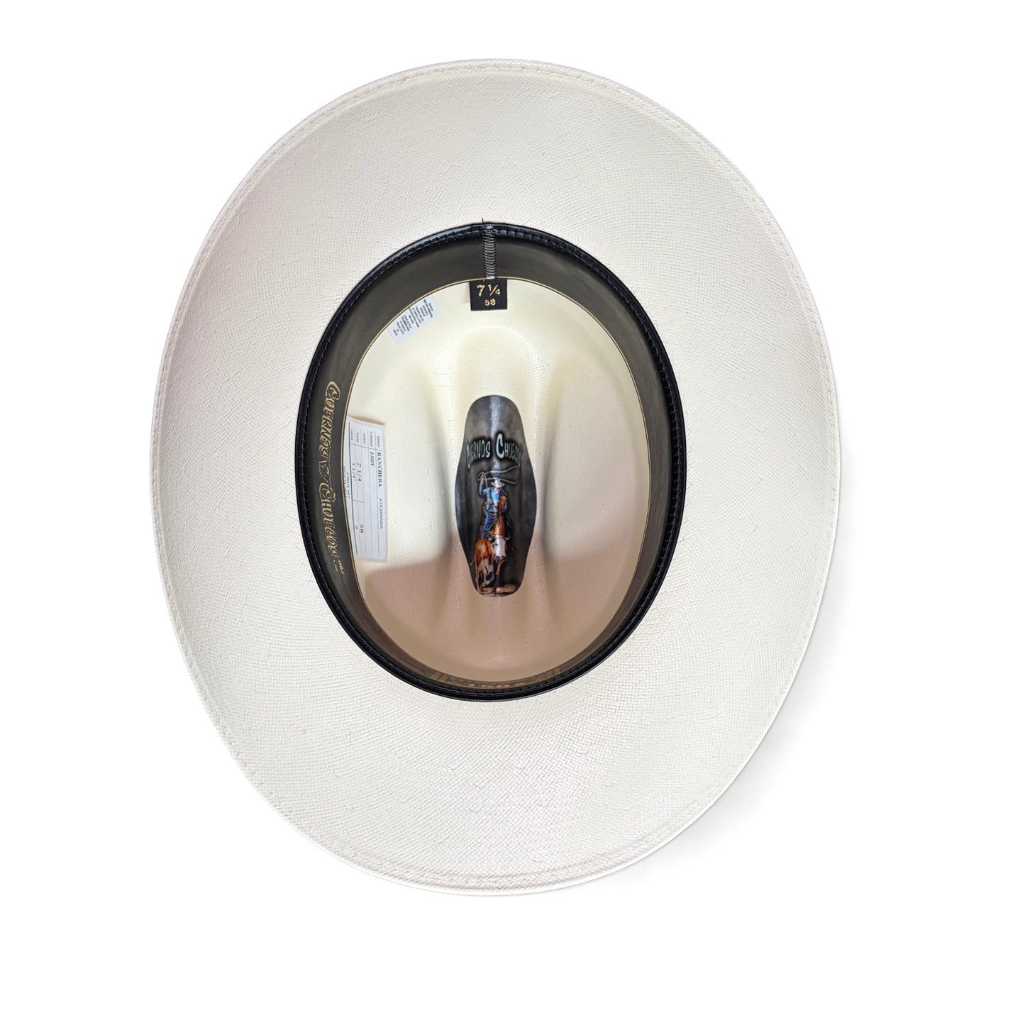 Interior view of Cuernos Chuecos 150X Cowboy Hat showing sweatband