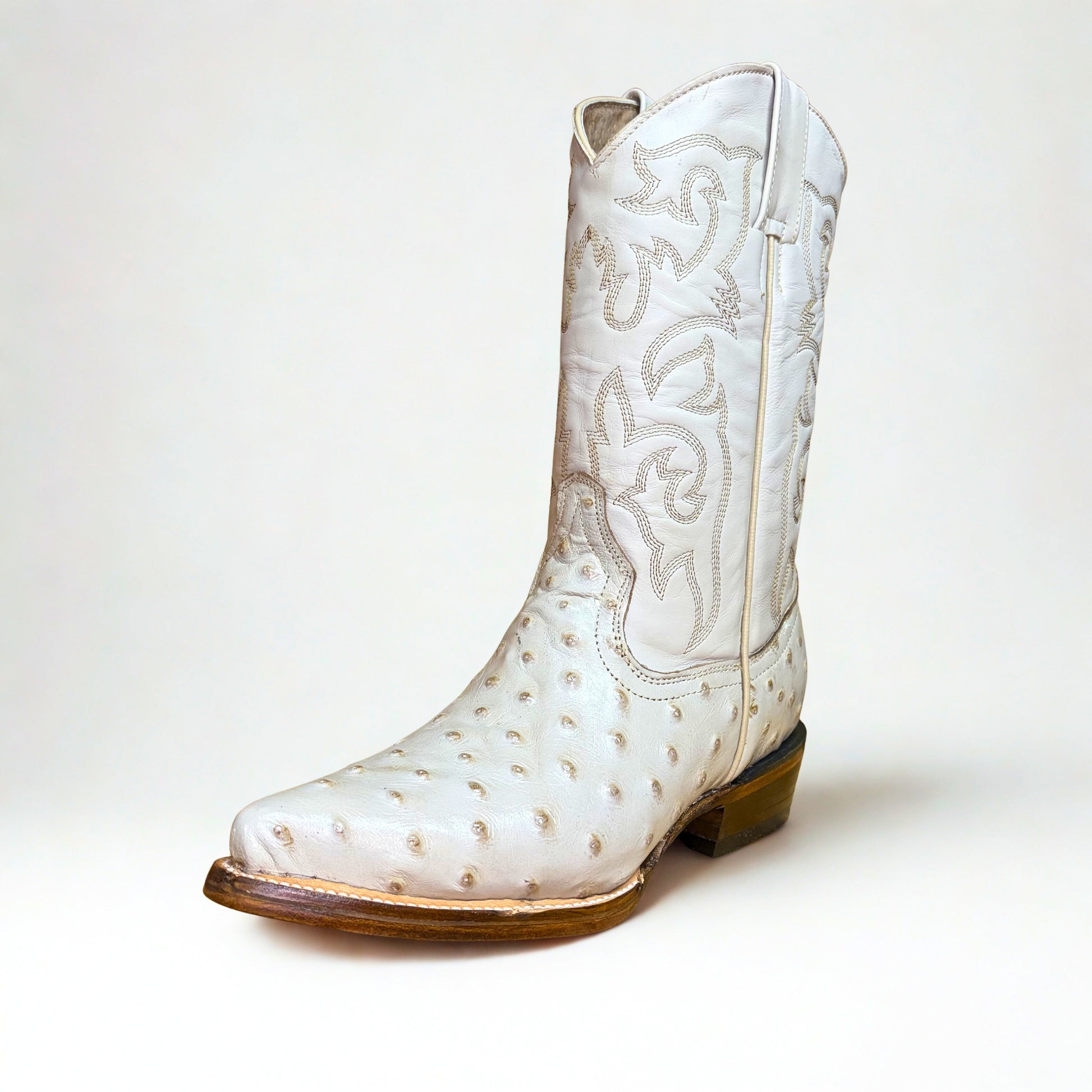 Arius Ostrich Print Texas Western Boot angled view