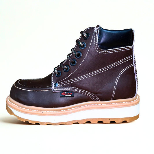 Cerro 545 Café Cactus steel toe work boot side view