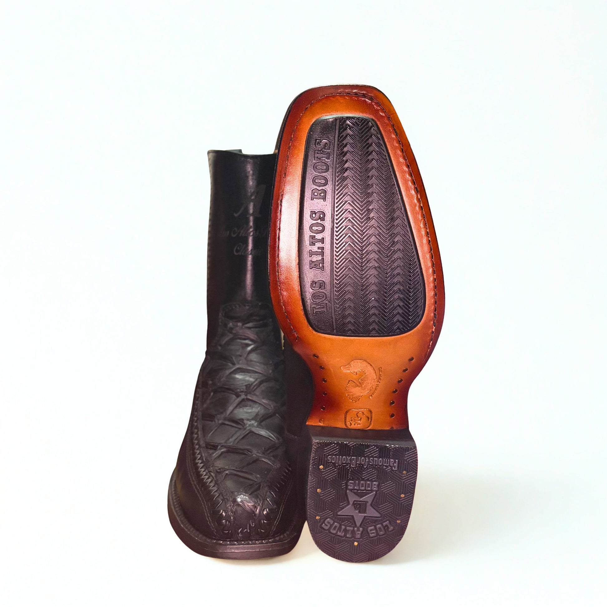 Los Altos Inverted Pirarucu 7X Toe Low Shaft Boot outsole view