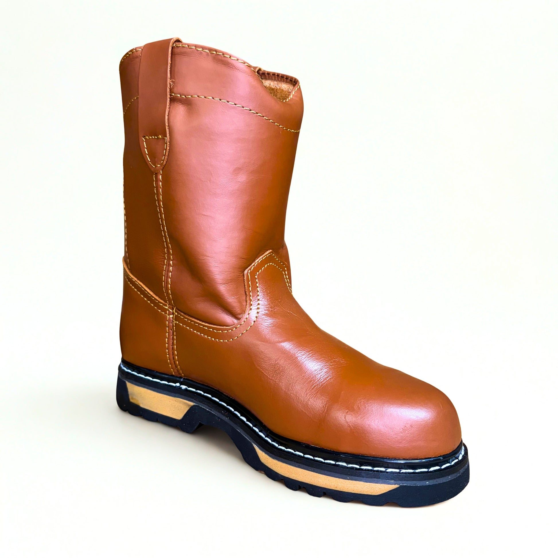 Cerro 835 brown leather roper work boot opposite angled view