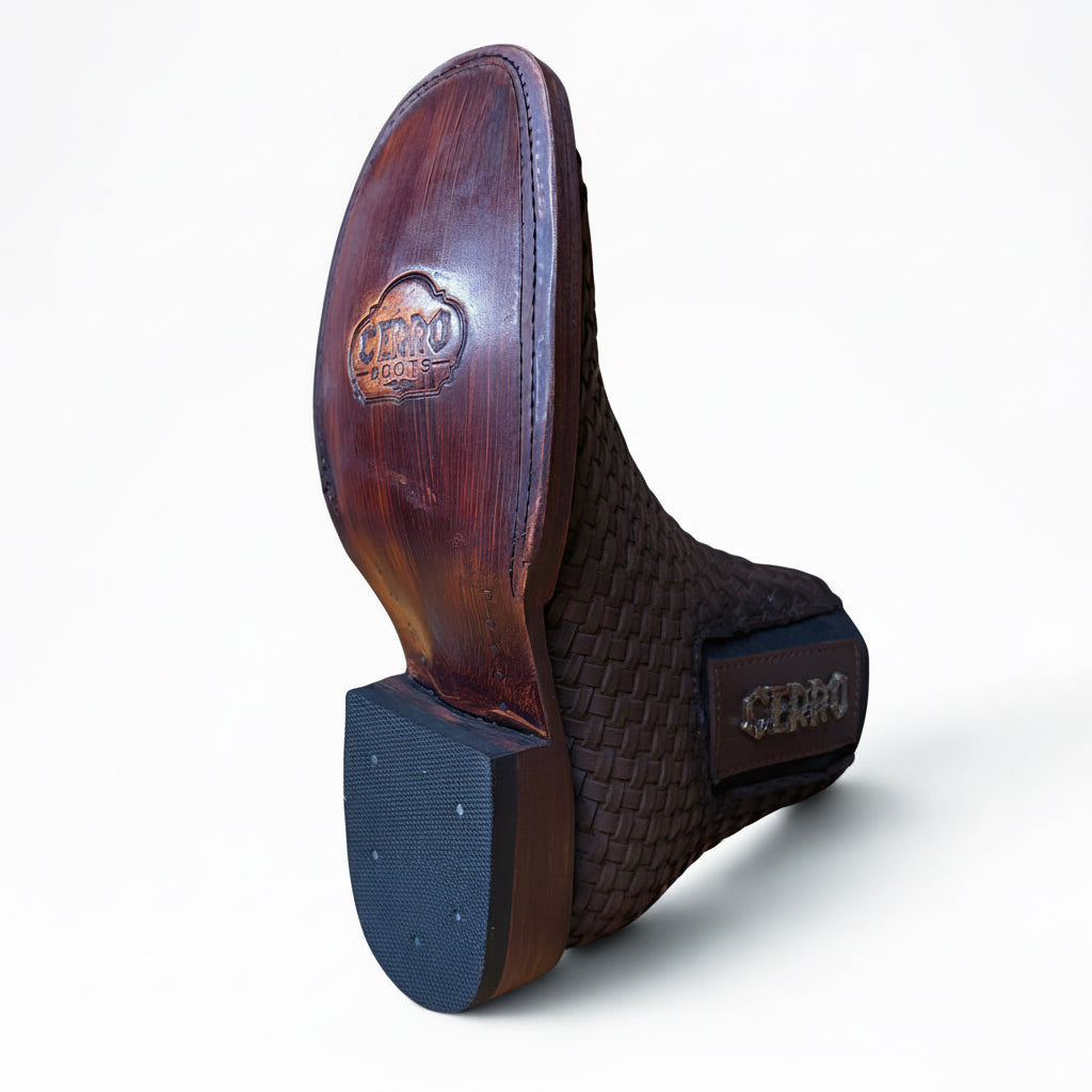 Cerro Petatillo Cafe Square Toe Botin outsole view