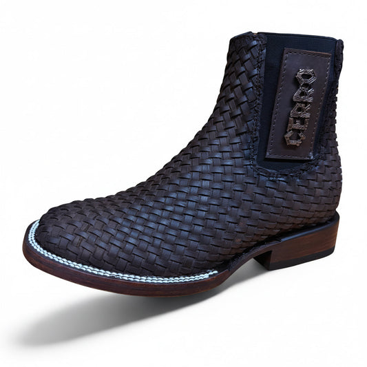 Cerro Petatillo Cafe Square Toe Botin front angle view