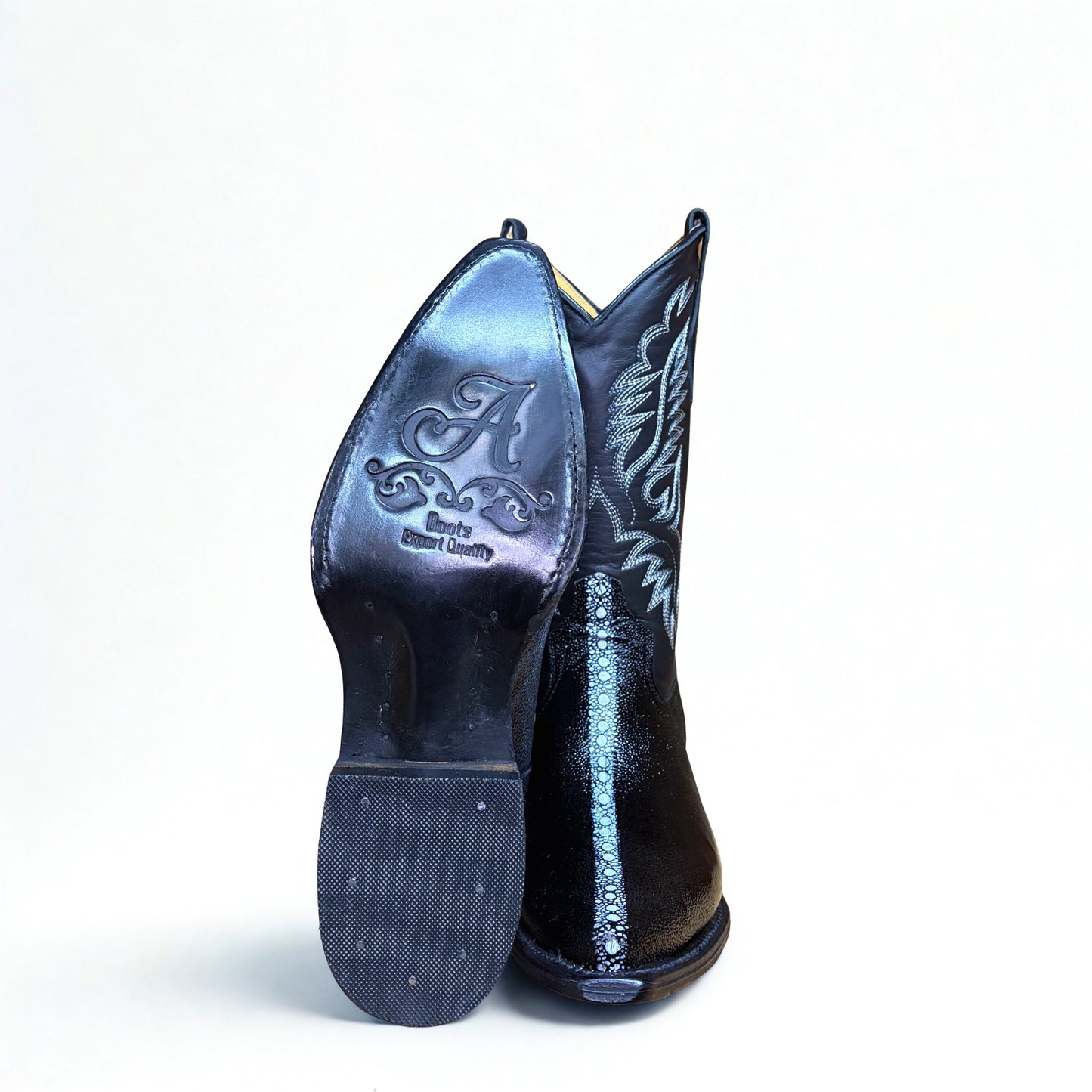 Bota texana Arius Imitación Mantarraya Negra