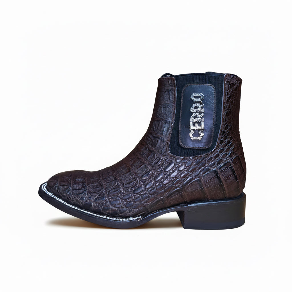 Cerro Crocodile Square Toe Western Boot angled view