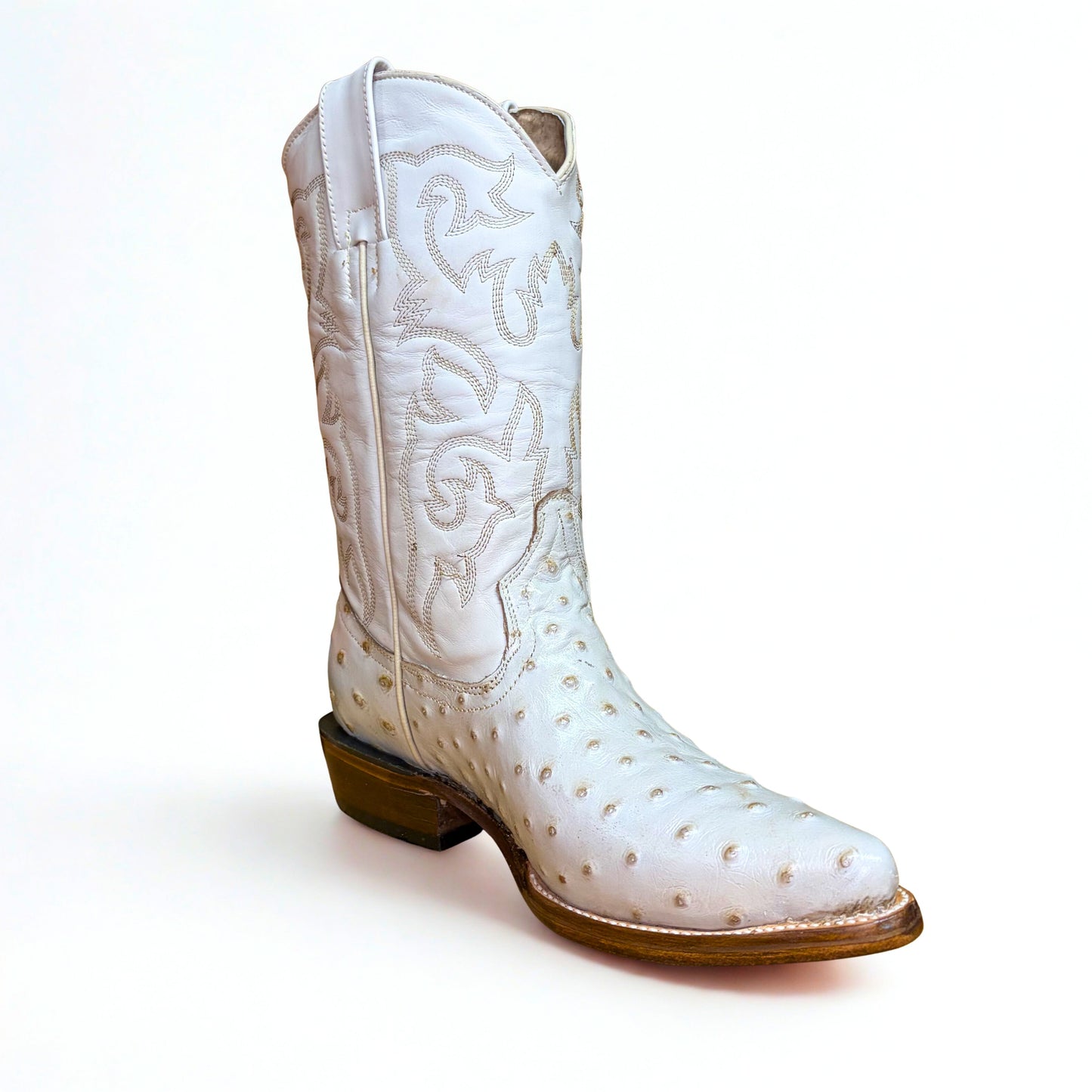 Arius Ostrich Print Texas Western Boot angled view