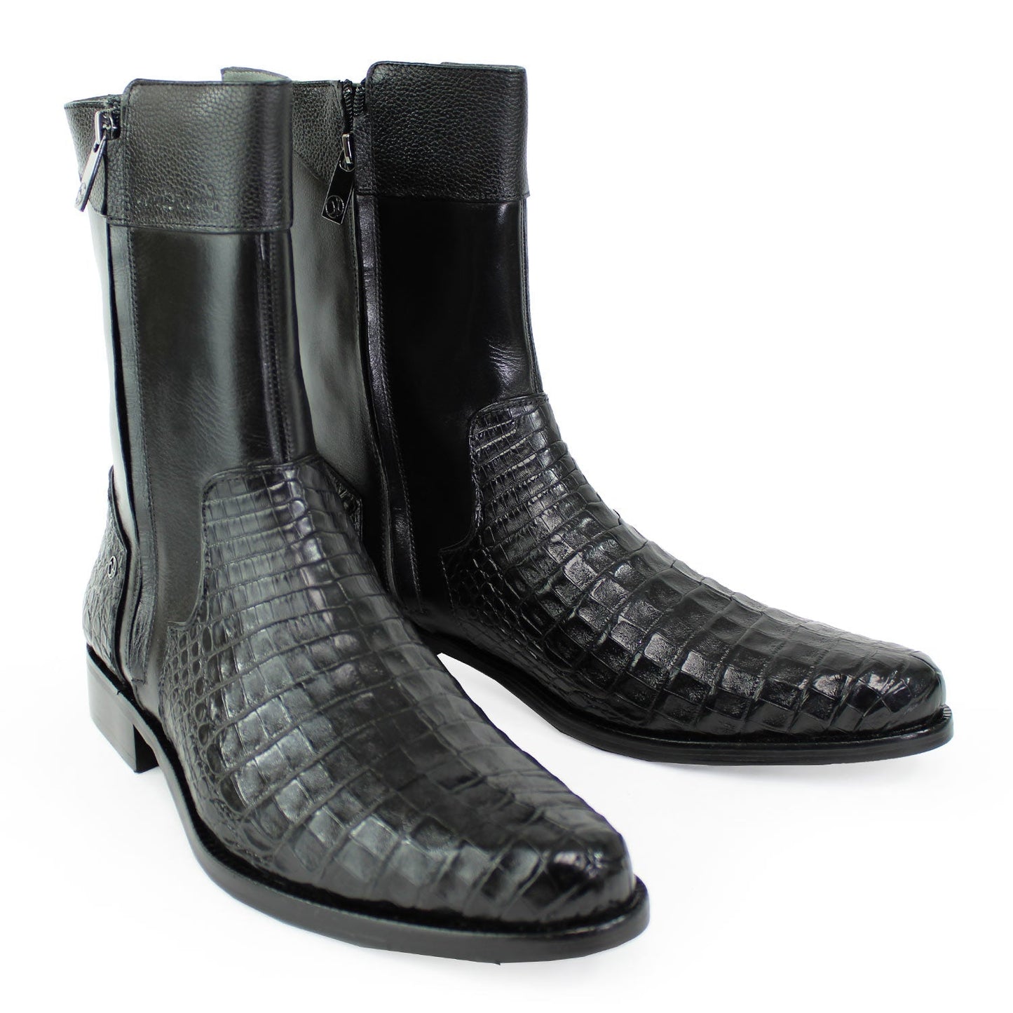 Caiman Zipper Round Toe Boot