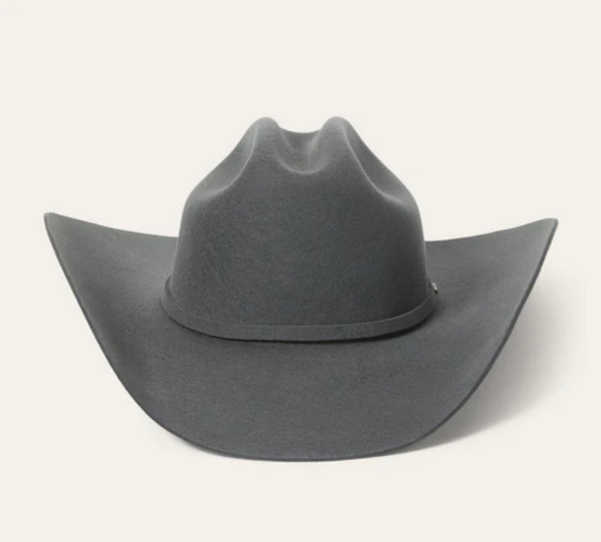 Front view of Stetson Mason 4X Granite Wool Cowboy Hat