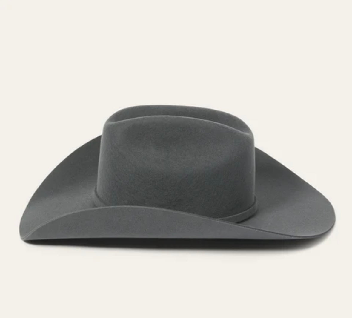 Side profile view of Stetson Mason 4X Granite Wool Cowboy Hat