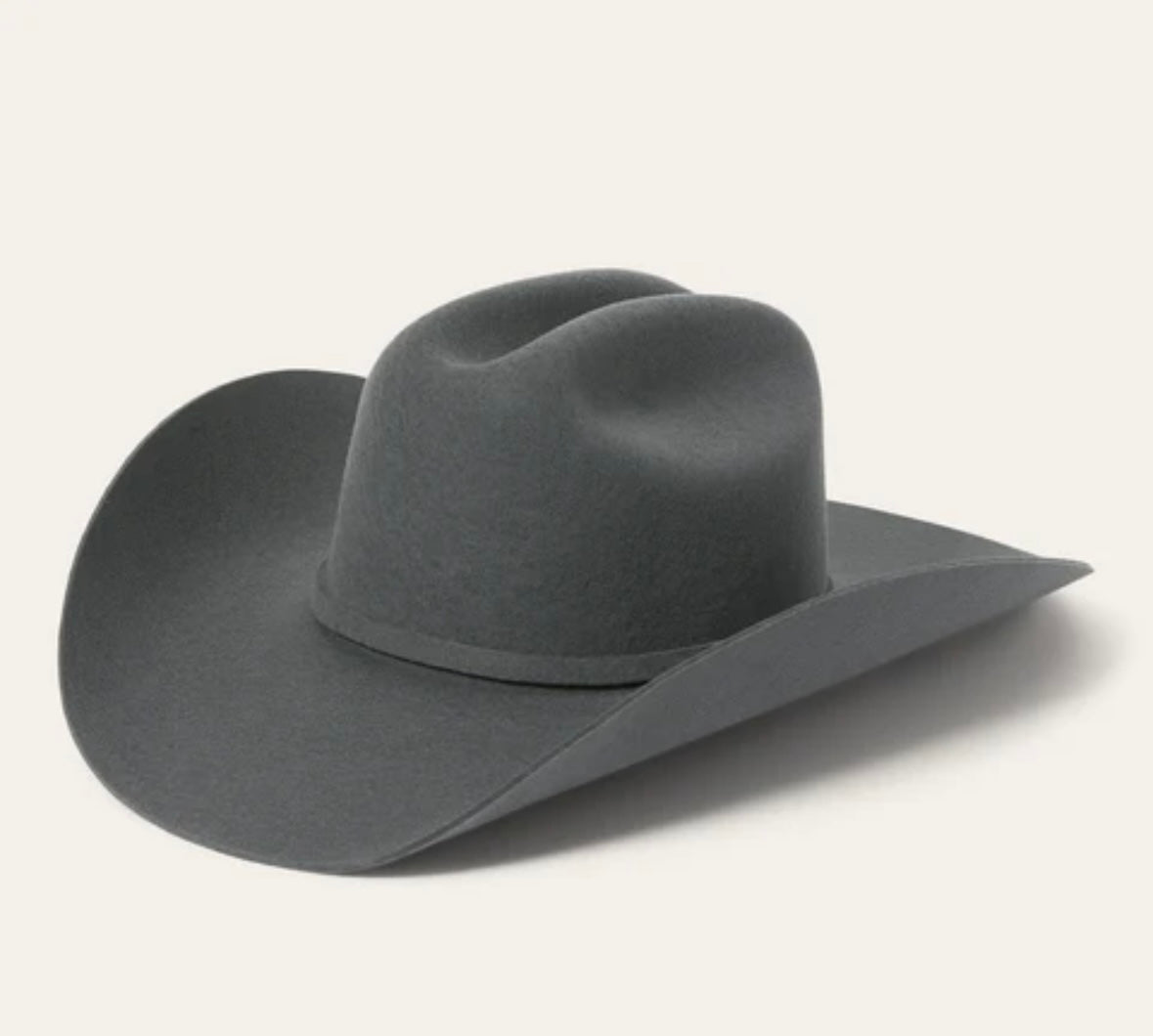 Front angled view of Stetson Mason 4X Granite Wool Cowboy Hat