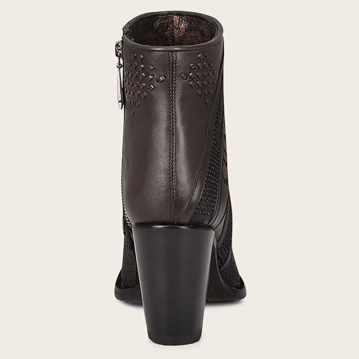 Hand Painted Exotic Black Stingray Leather Bootie