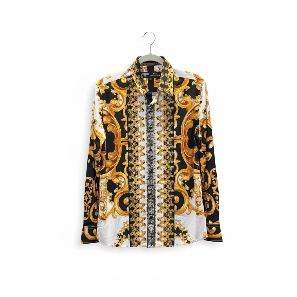 V.I.P. Collection Gold Gems Rich Long Sleeve Shirt front view