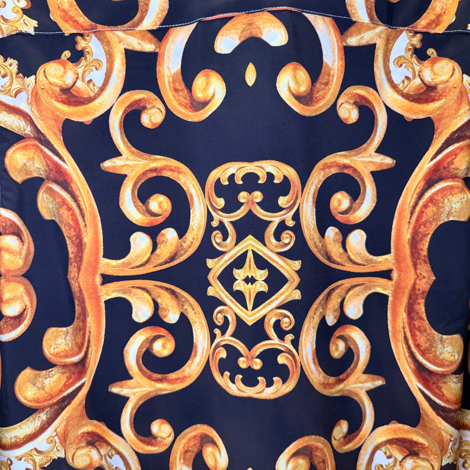 V.I.P. Collection Gold Gems Rich Long Sleeve Shirt pattern detail close-up
