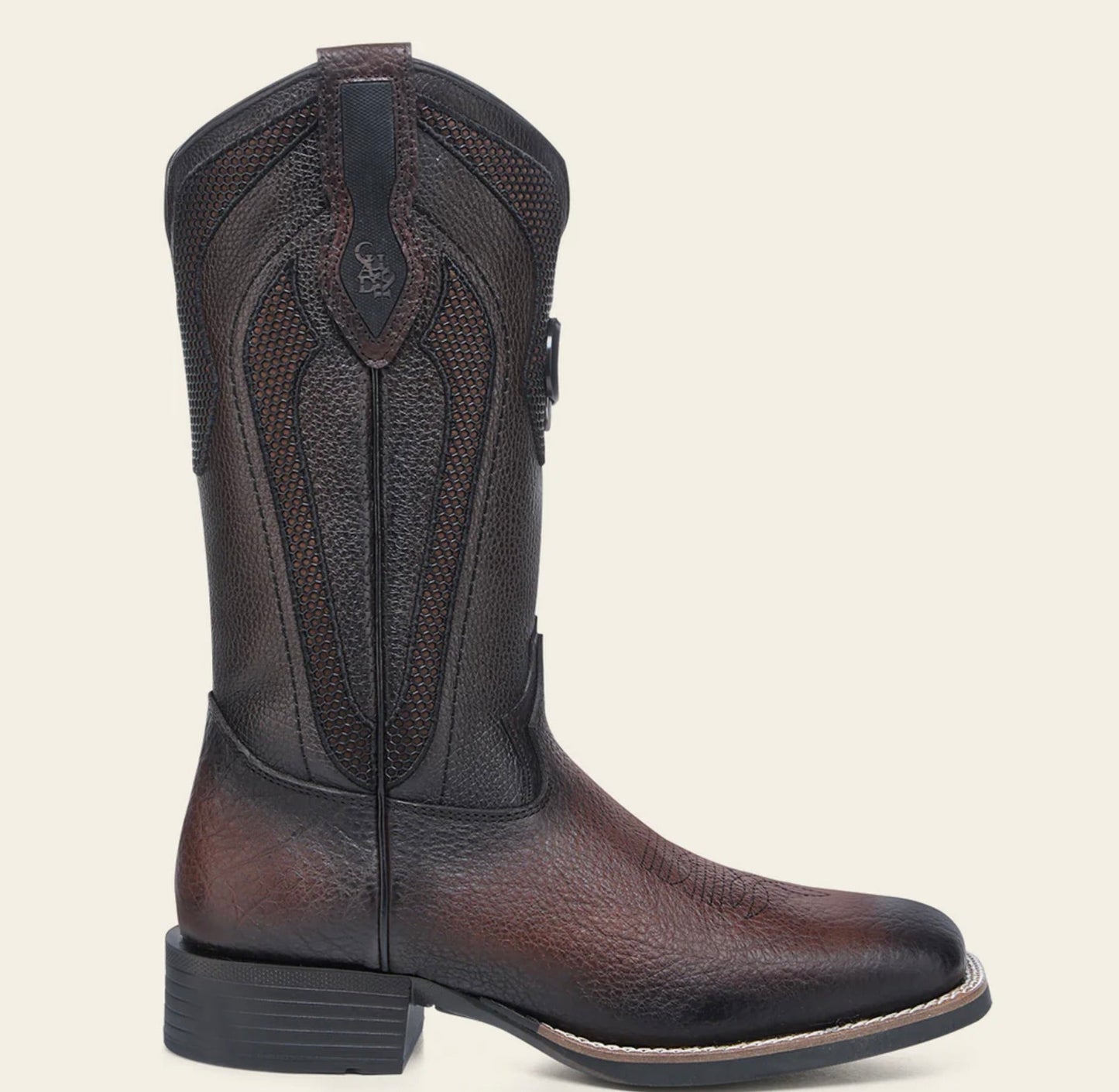 Bota con Bordado de Bisonte Americano con Punta Cuadrada