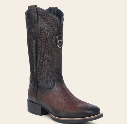 American Bison Embroidery Square Toe Boot