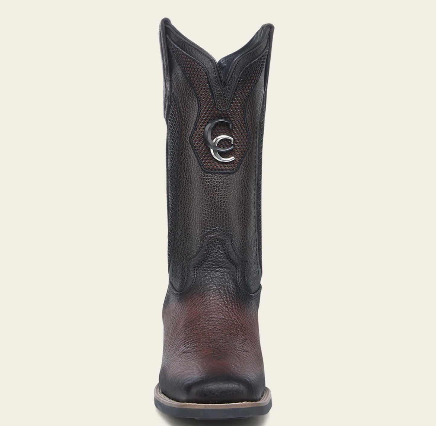 Bota con Bordado de Bisonte Americano con Punta Cuadrada
