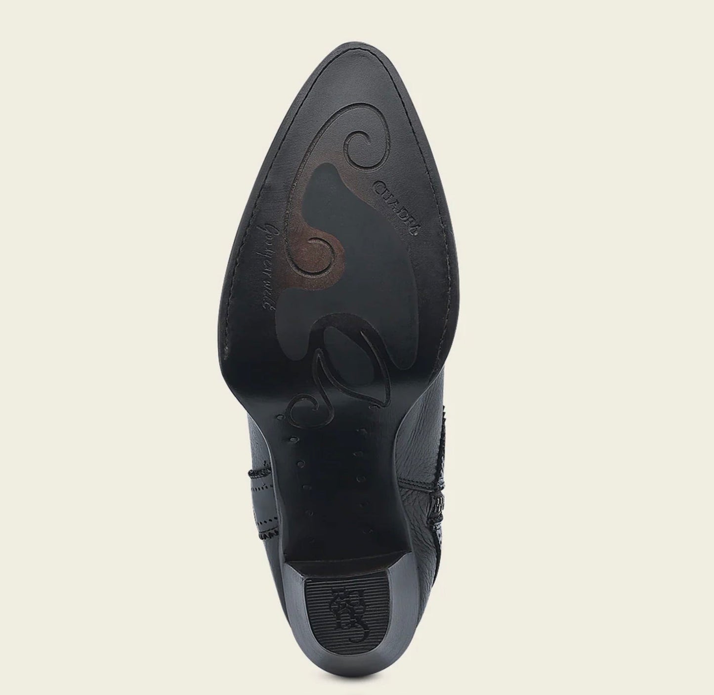 Cuadra Tall Elegant Bovine Boot outsole view showing toe shape