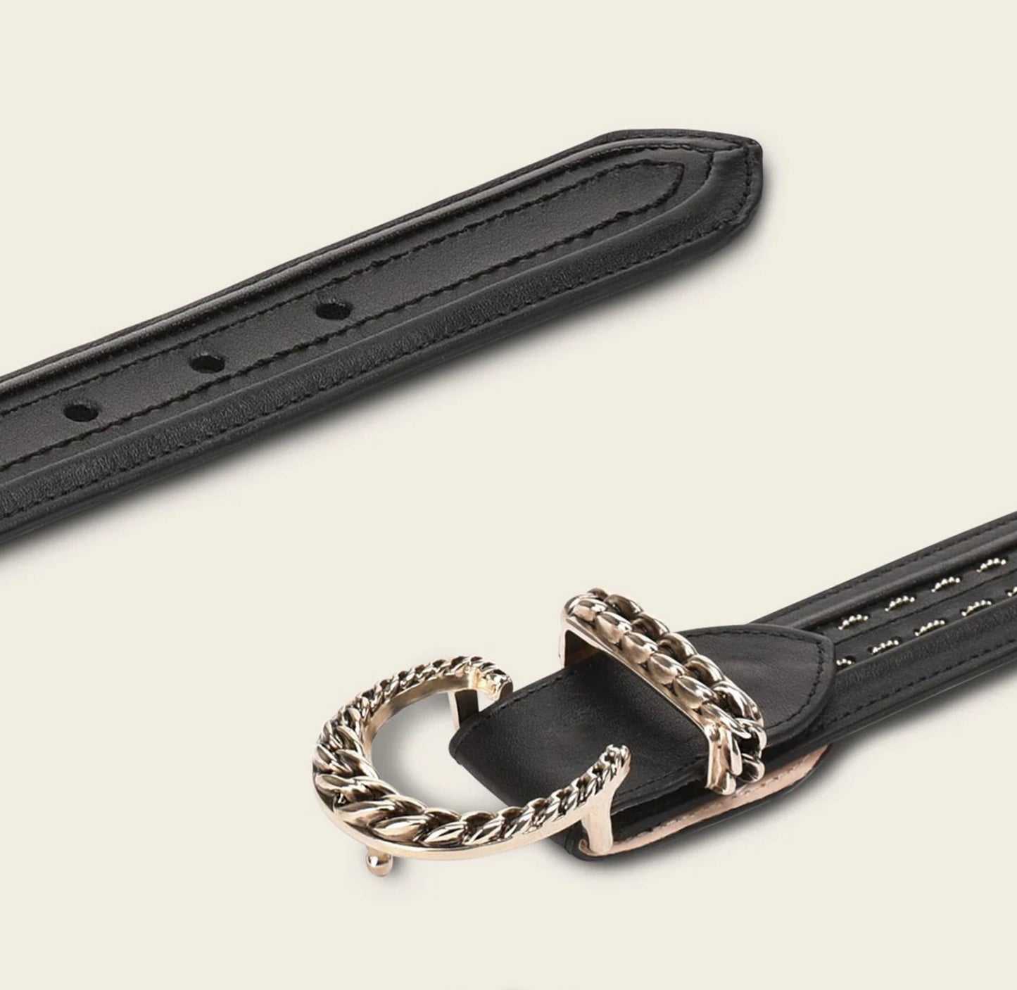 Black Handwoven Bovine Belt