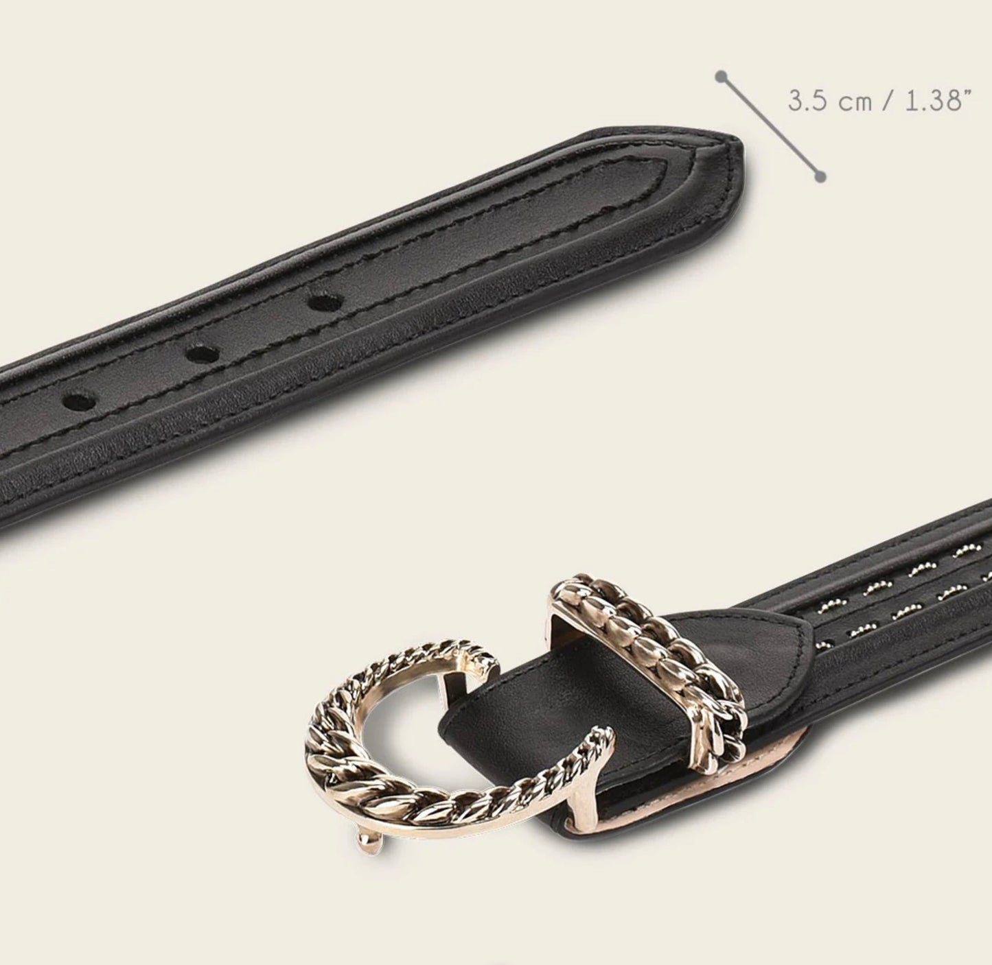 Black Handwoven Bovine Belt