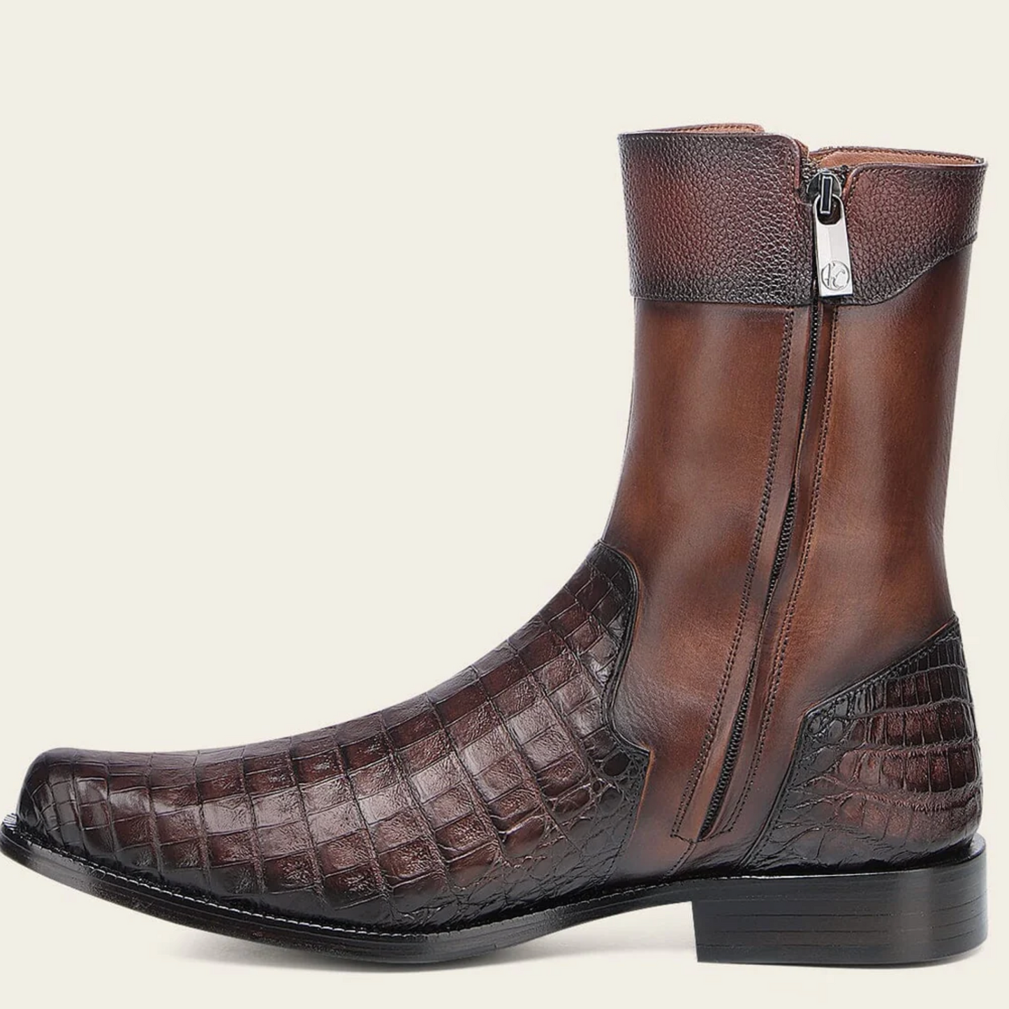 Bota de vestir de piel de cocodrilo genuina