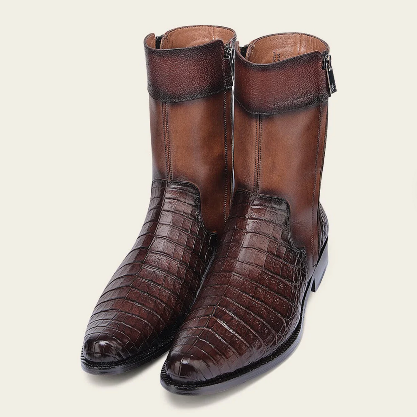 Bota de vestir de piel de cocodrilo genuina