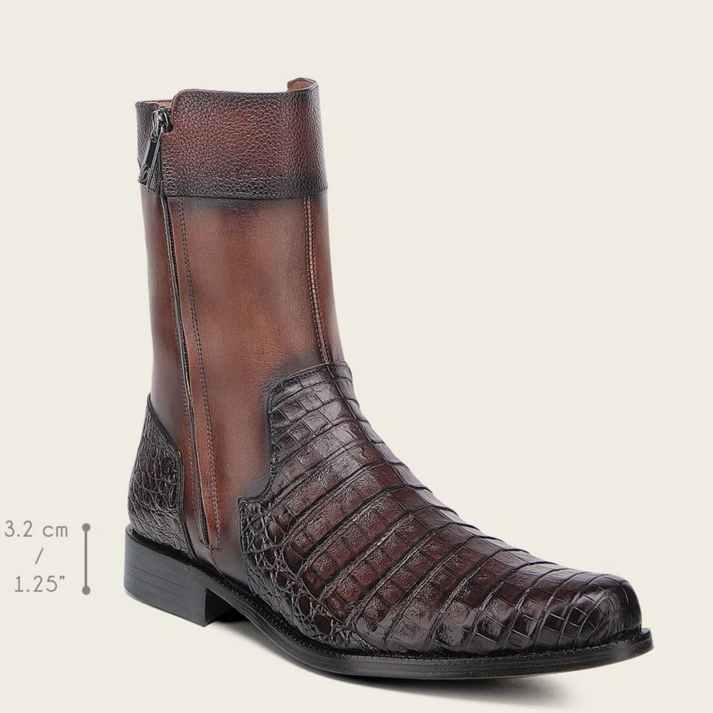 Bota de vestir de piel de cocodrilo genuina