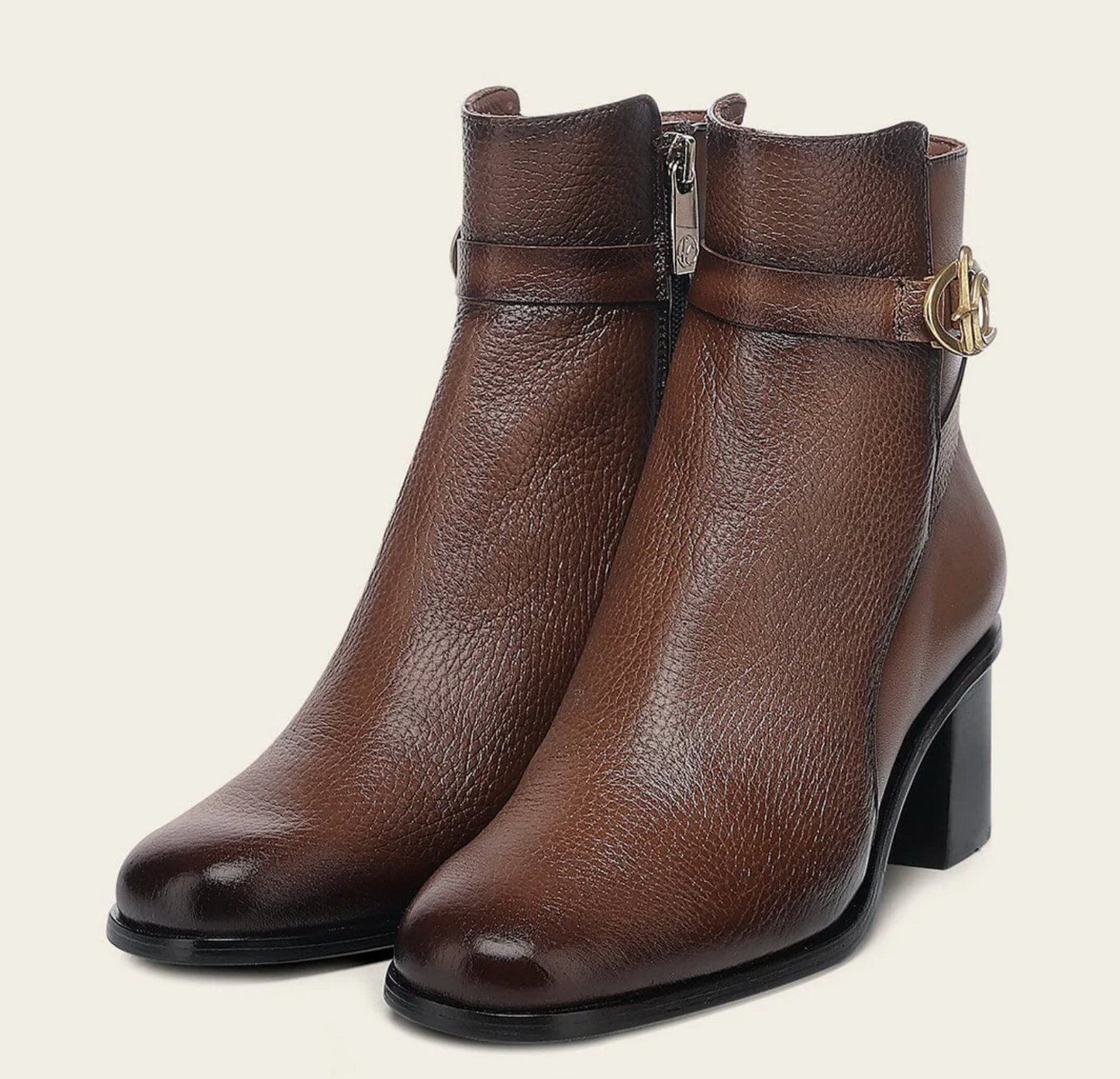 Cuadra Women’s Genuine Deer Leather Dress Boot pair front angle view