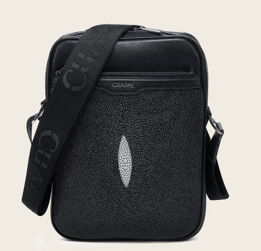 Men's Black Stingray Zipper Bag