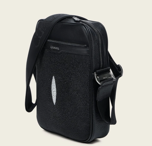 Men's Black Stingray Zipper Bag