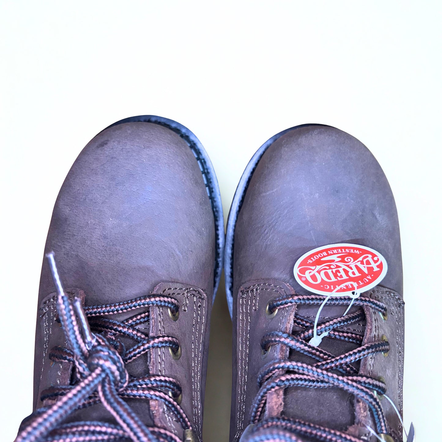 Laredo Hub & Tack Steel Toe Boot front view showing laces