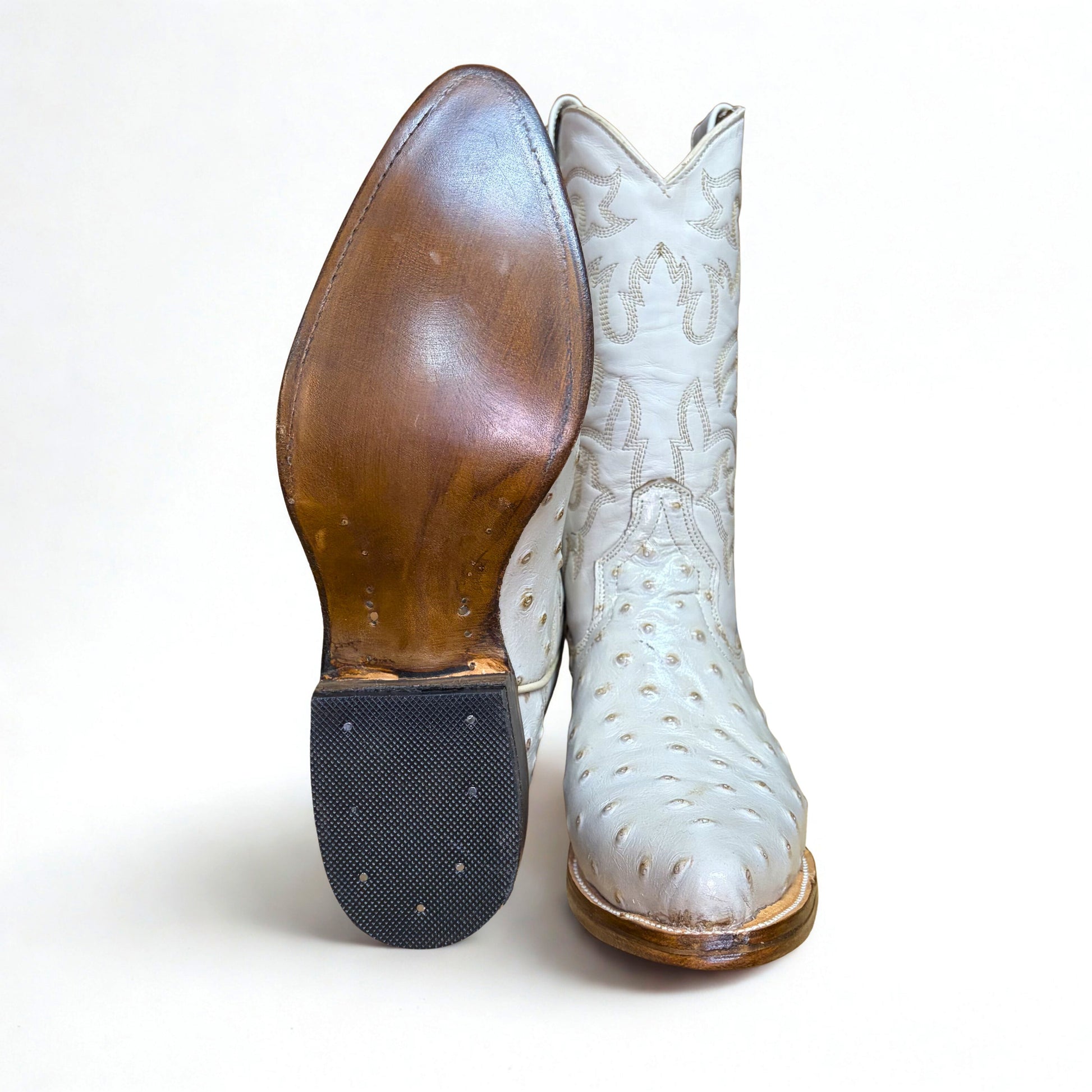 Arius Ostrich Print Texas Western Boot outsole view
