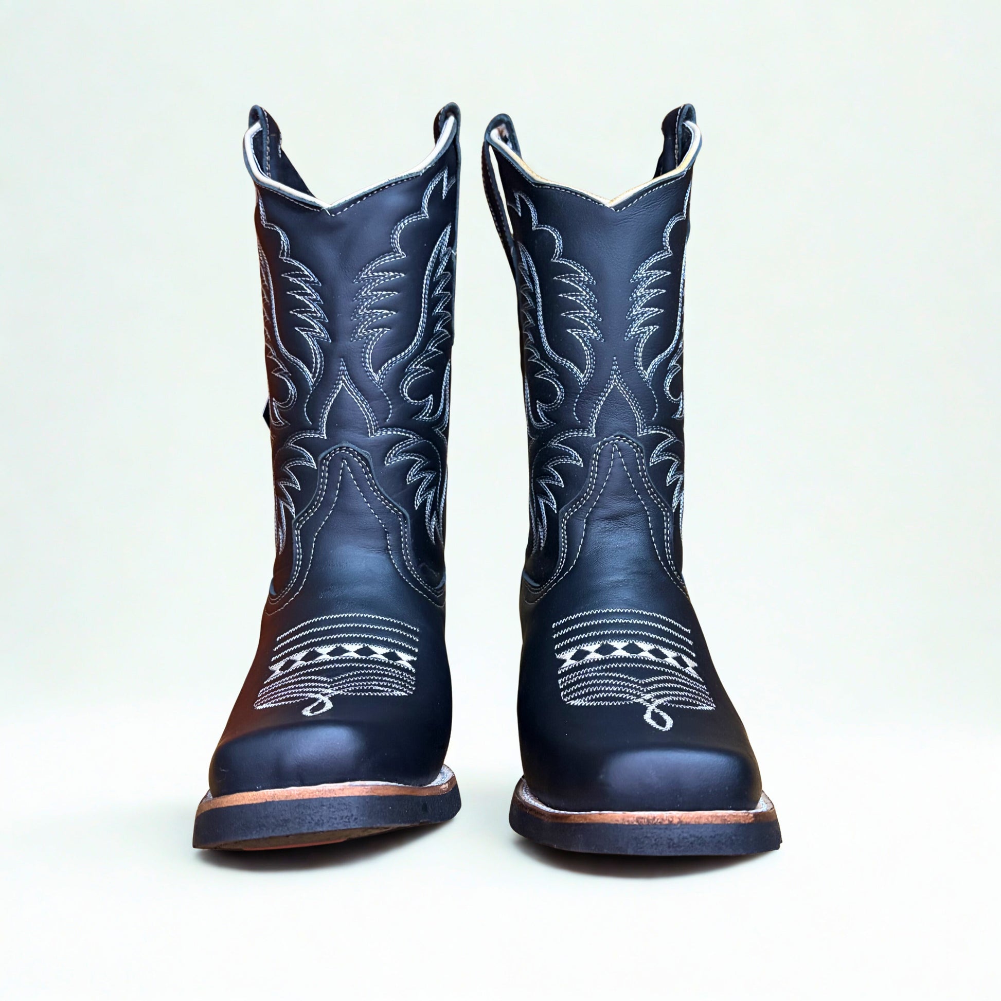 Pair of Arius Napa Black Rodeo Boots viewed from the front