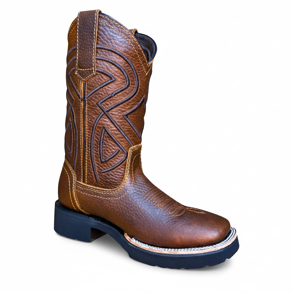 Cerro CT Crazy Ocre square toe boot opposite angled view