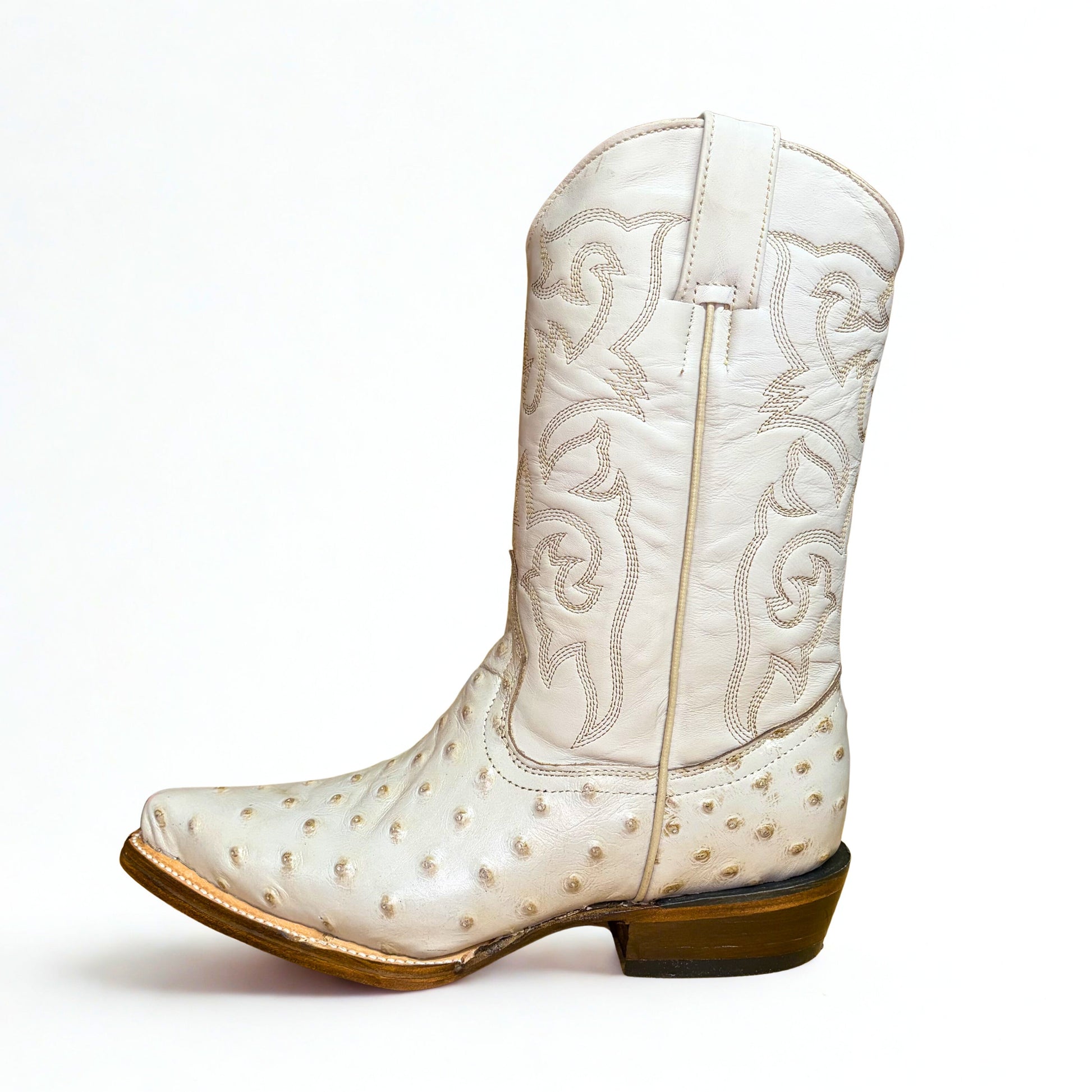 Arius Ostrich Print Texas Western Boot side view