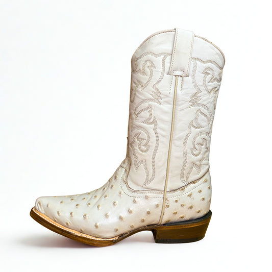 Arius Ostrich Print Texas Western Boot side view