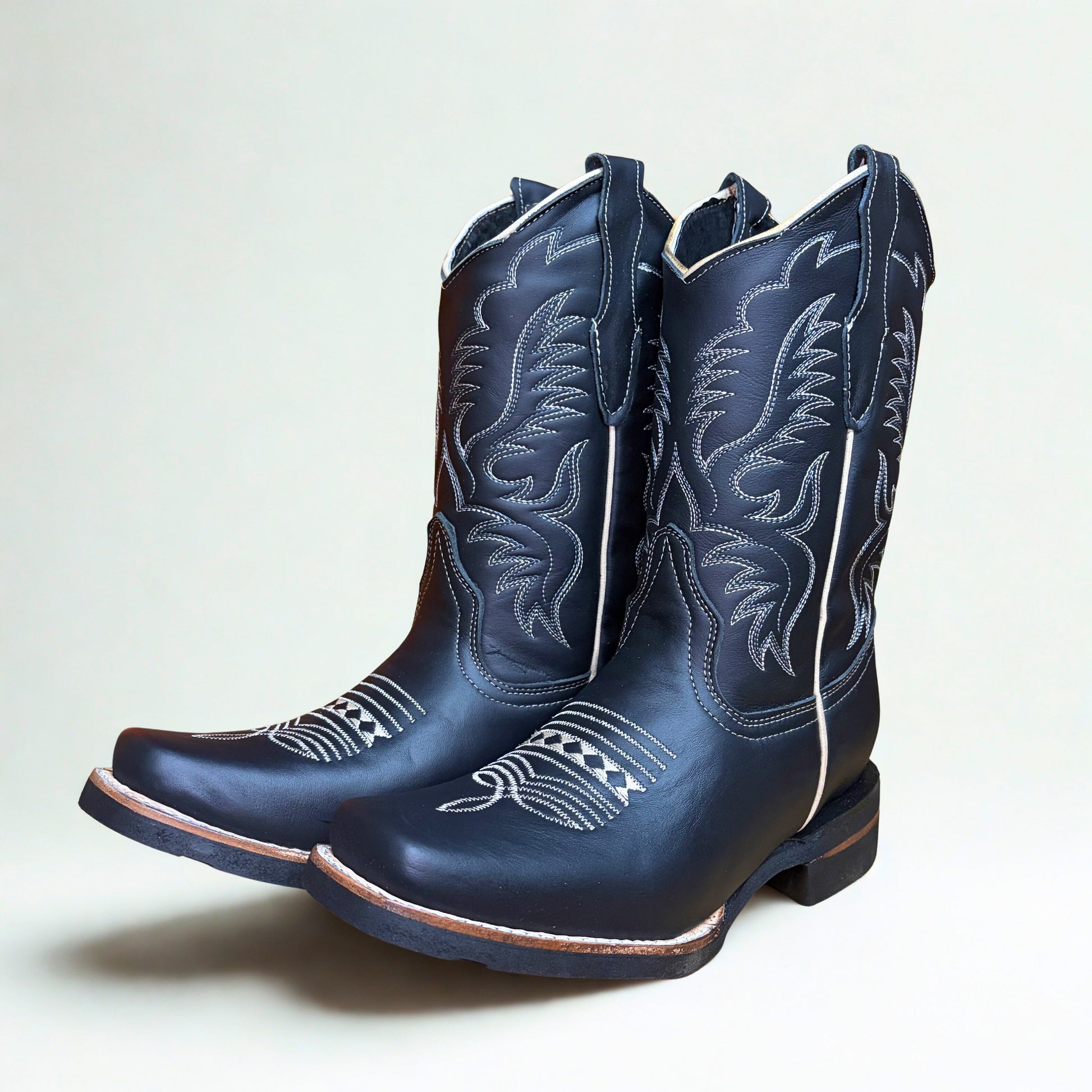 Pair of Arius Napa Black Rodeo Boots viewed from the side
