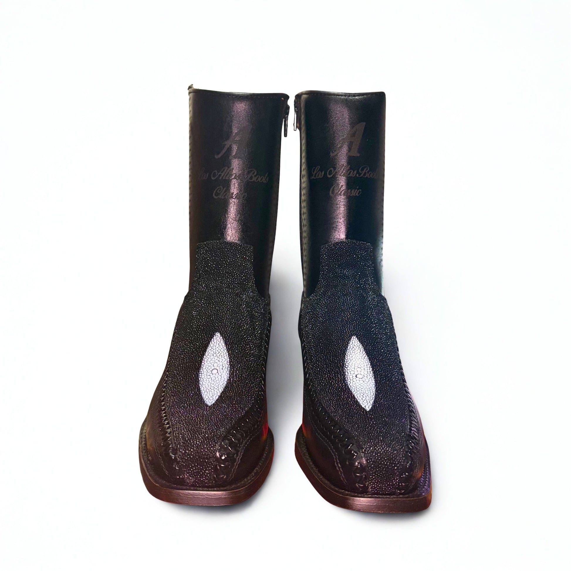 Los Altos Stingray Single Stone 7X Toe Low Shaft Boot pair front view