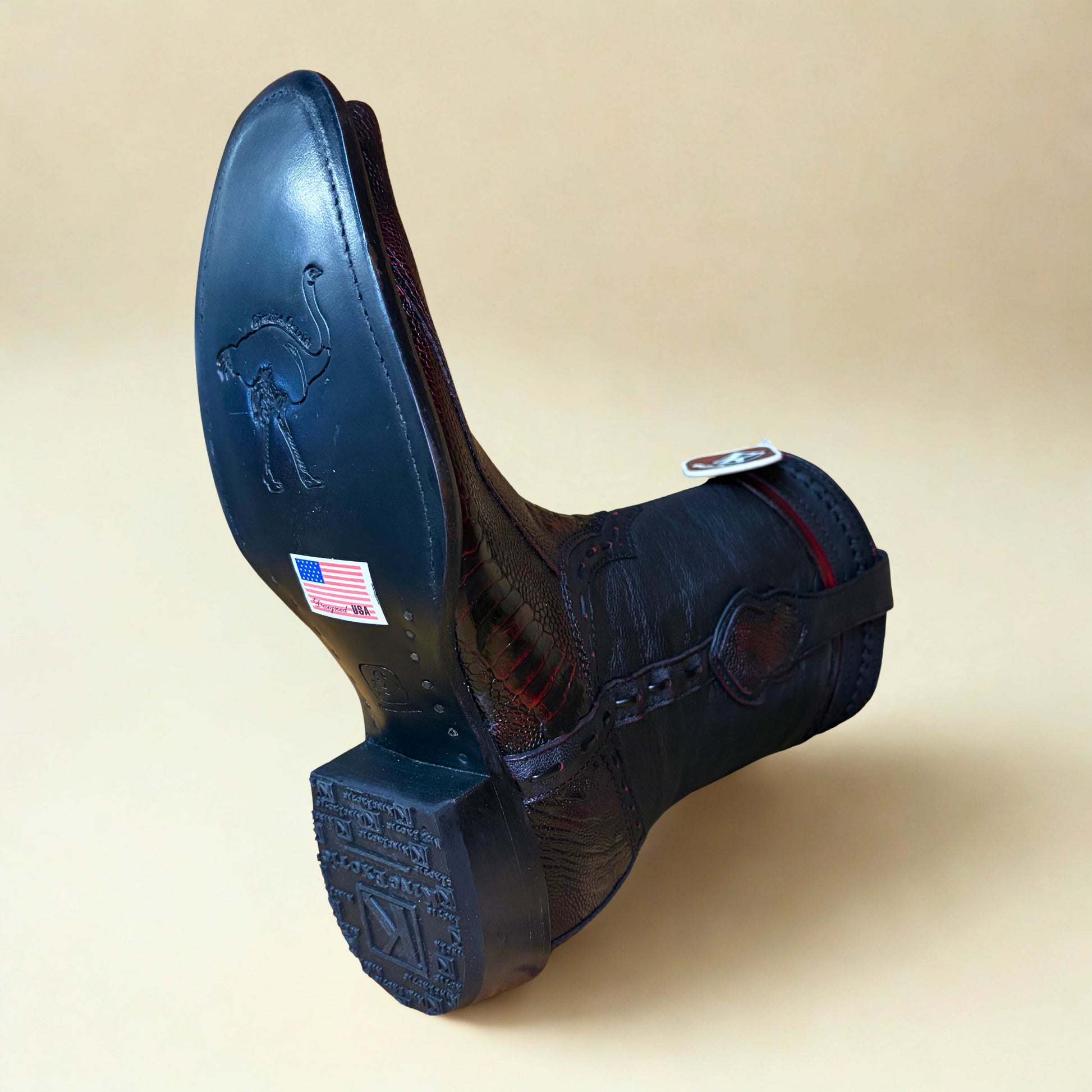 King Exotic Ostrich Leg Boot outsole detail