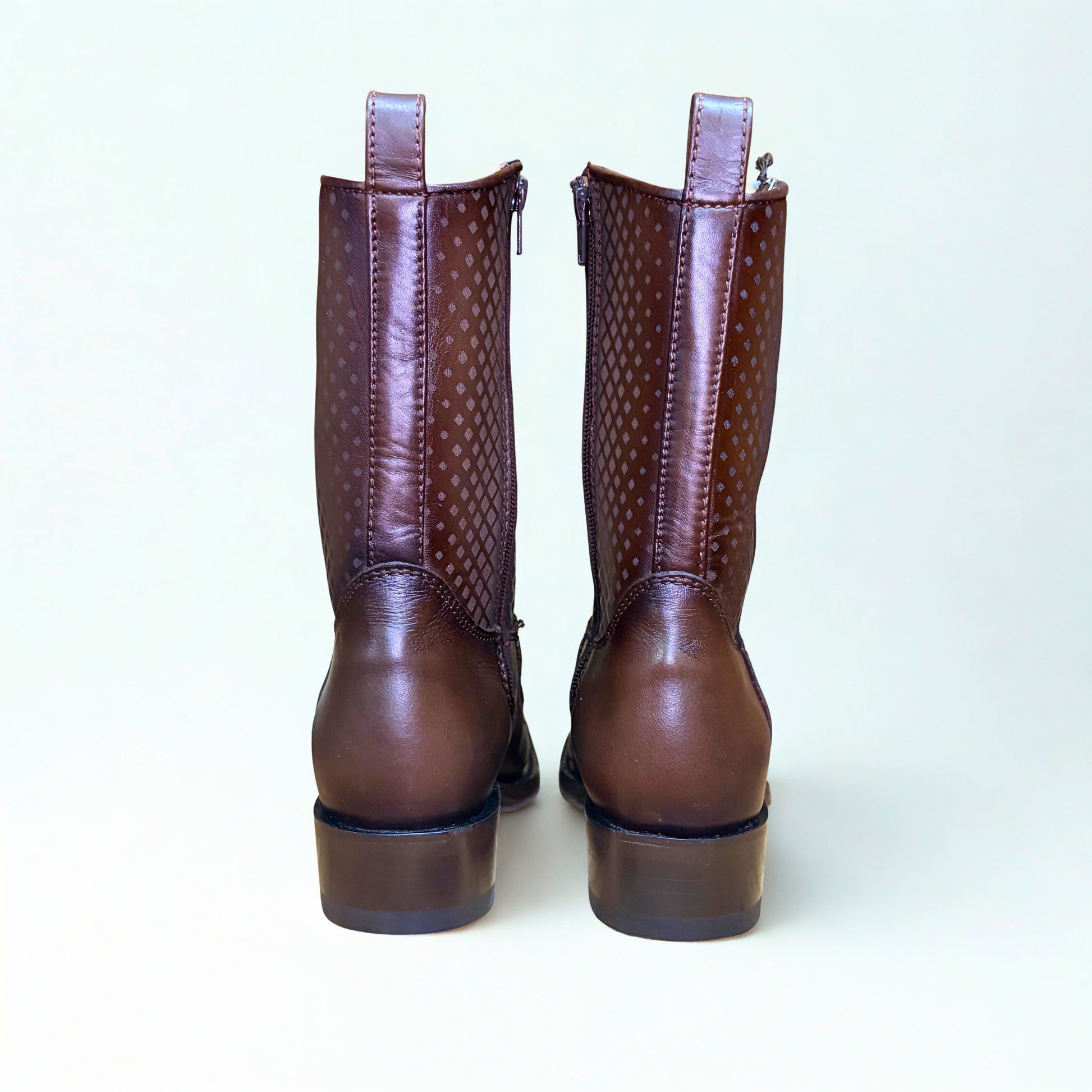 Los Altos Python Porto Faded Brown 7X Toe Low Shaft Boot pair standing view