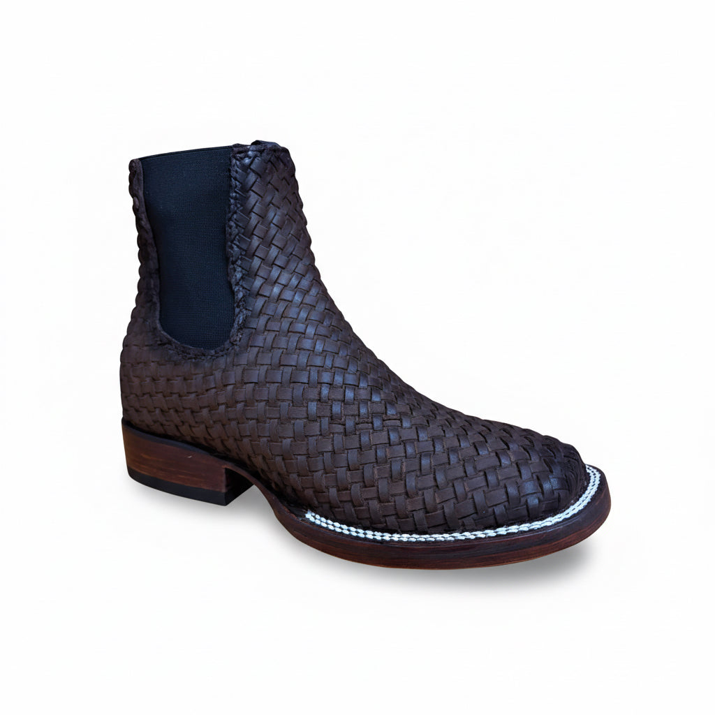 Cerro Petatillo Cafe Square Toe Botin angled side view