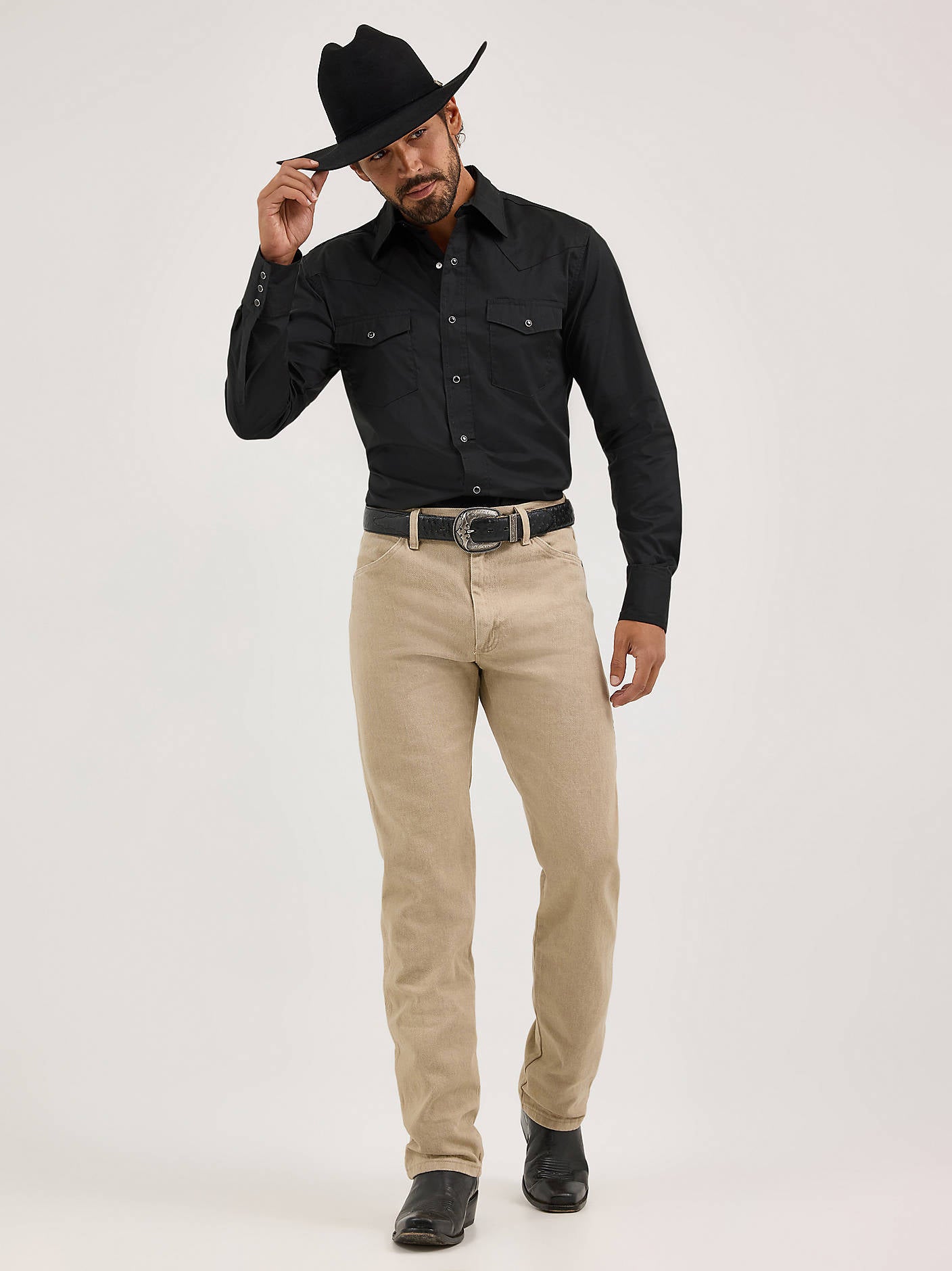 Wrangler Cowboy Cut original fit beige jeans front view