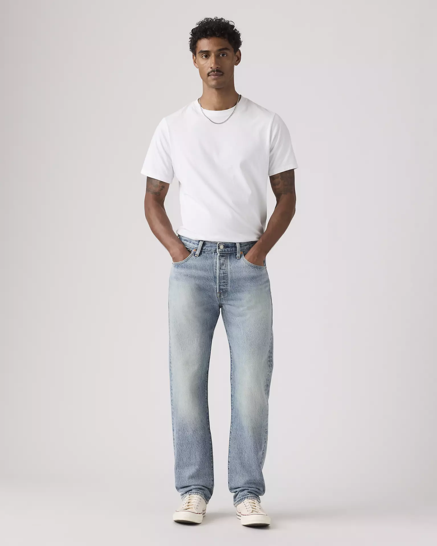 Levi’s 501 lightweight straight-leg jeans front view