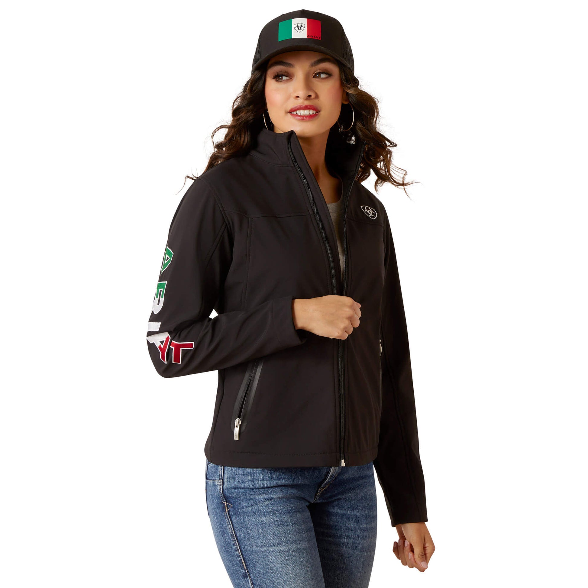 Ariat Classic Team Softshell Mexico Water Resistant Jacket front view