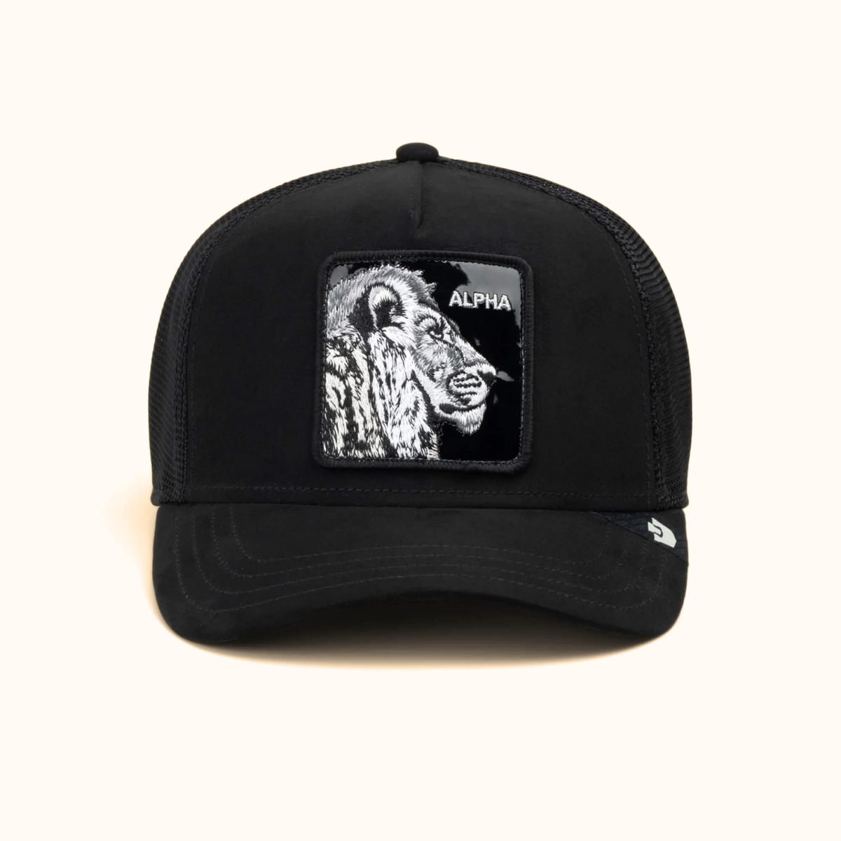 Goorin Bros. Blackout Lion trucker hat front view