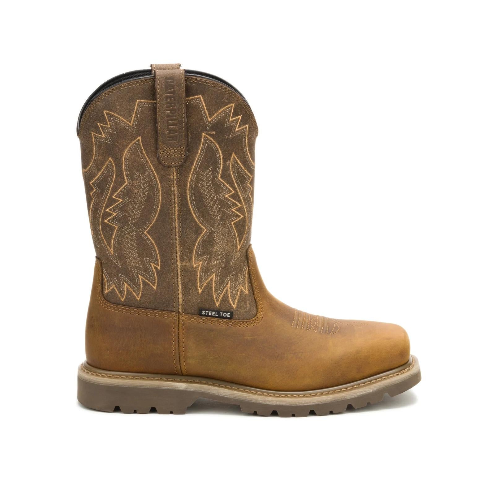 CAT Colorado Frontier Steel Toe Boot opposite side view in beige